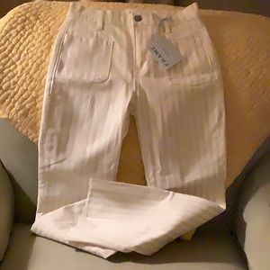 Frame fringed cropped jeans